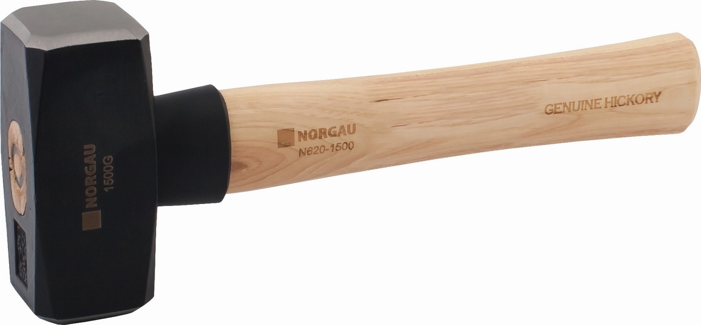 Кувалда NORGAU Industrial с бойком весом 1500 г и деревянной рукояткой из гикори, 280 мм столярный молоток с деревянной рукояткой 300 г top tools 02a203