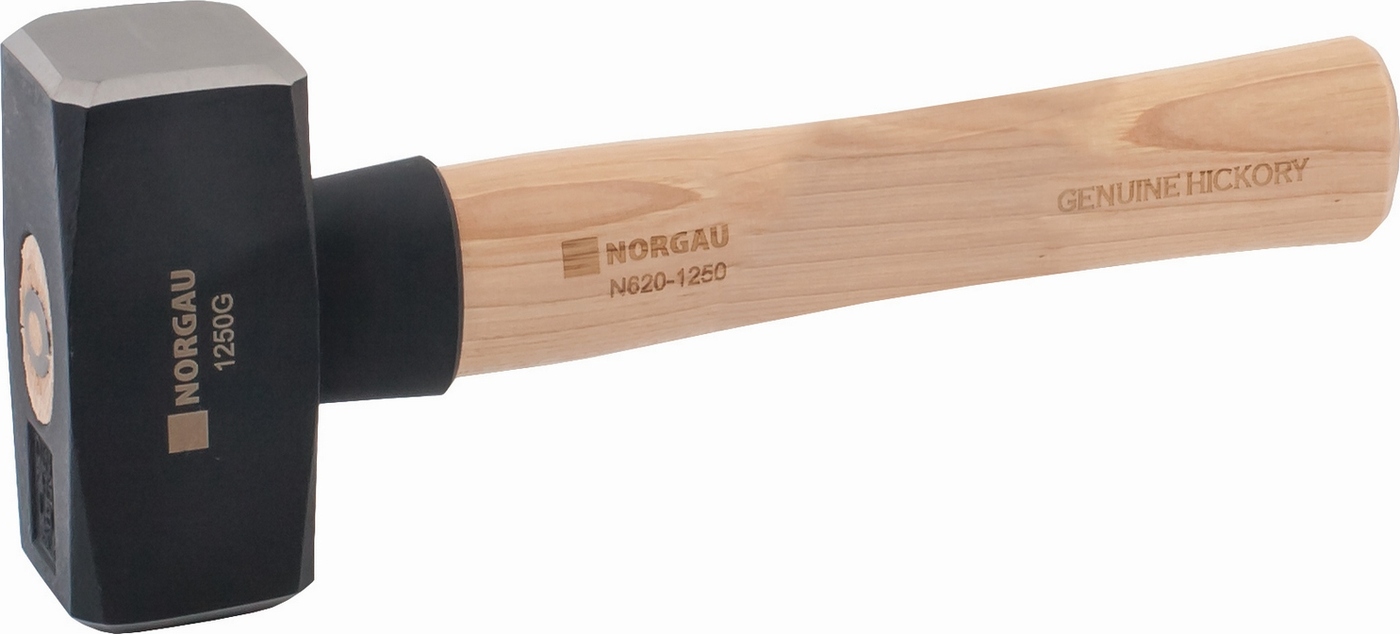 Кувалда NORGAU Industrial с бойком весом 1250 г и деревянной рукояткой из гикори, 260 мм кувалда с деревянной рукояткой 1250 г дело техники 321125