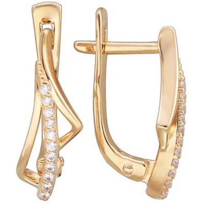 

Серьги из красного золота Эстет 01С116944, фианит, 01С116944