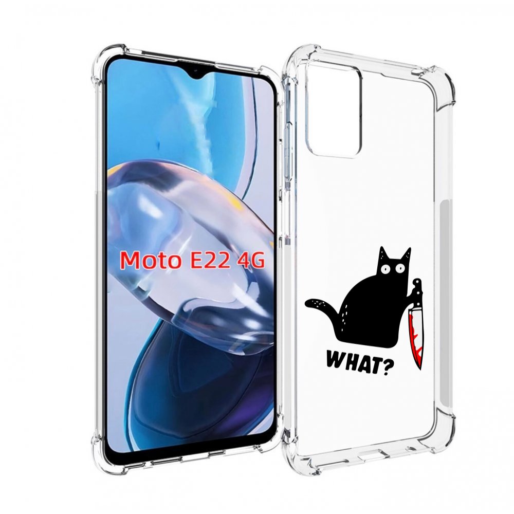 

Чехол MyPads котик-убийца для Motorola Moto E22 4G / E22i 4G, Прозрачный, Tocco