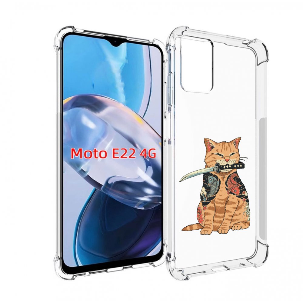 

Чехол MyPads кот-с-катаной для Motorola Moto E22 4G / E22i 4G, Прозрачный, Tocco