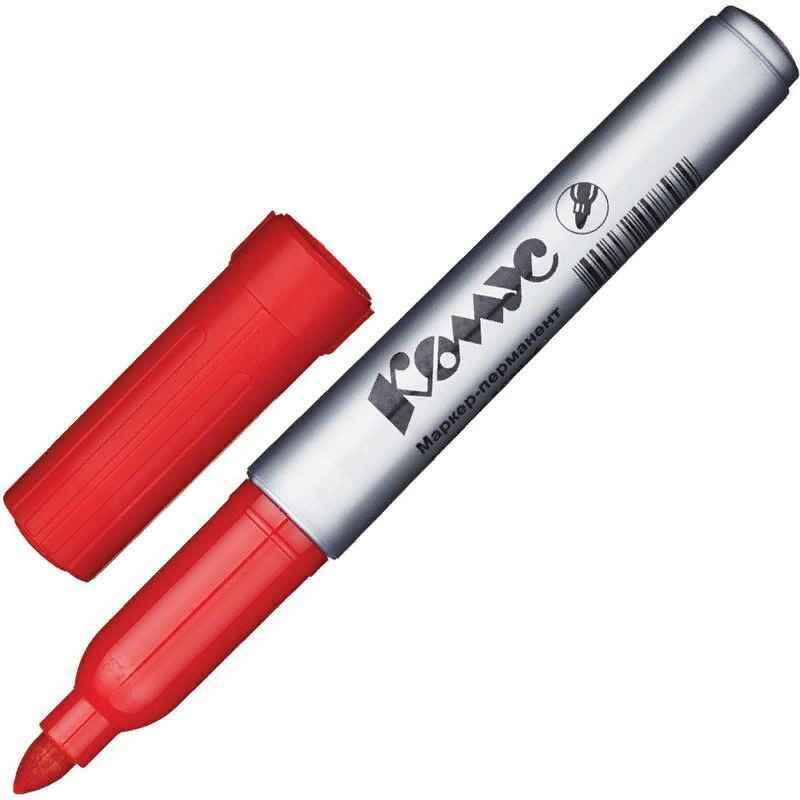 

Маркер перманентный КОМУС PY2304 красный 1-4мм круглый наконечник, (5шт.)