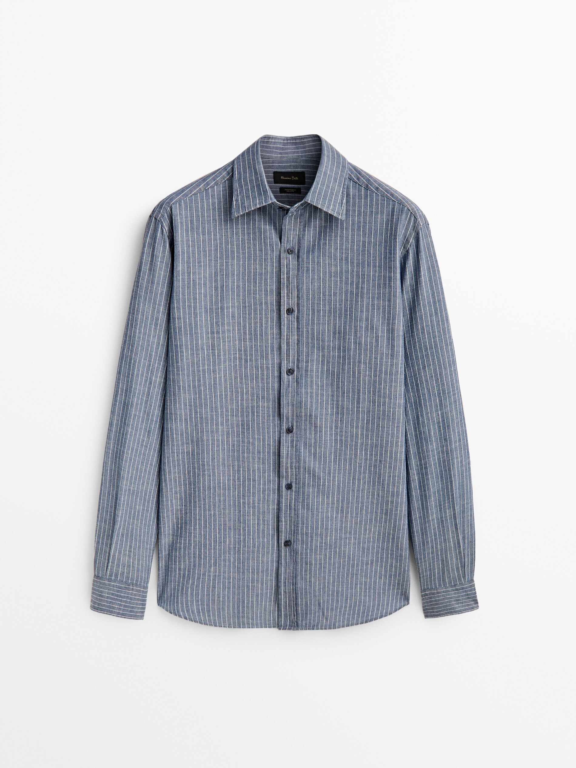 

Рубашка мужская Massimo Dutti 00110310405 синяя 2XL, 00110310405