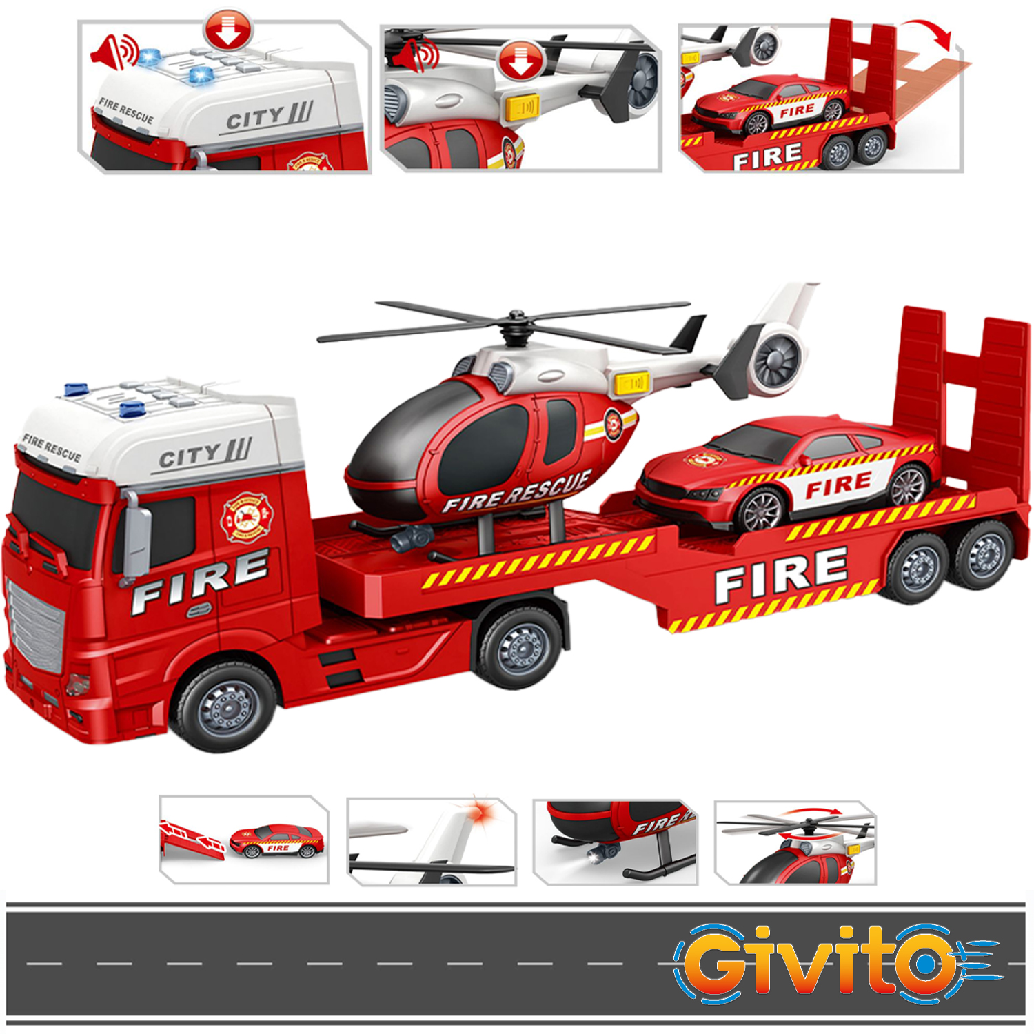 Игровой набор Givito G235-476 Городской пожарно-спасательный транспортер