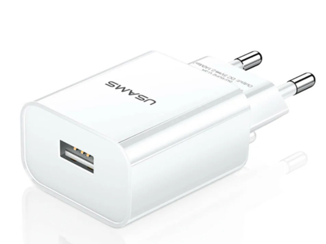 фото Зарядное устройство usams us-cc075 usb 2.1a white cc075tc01