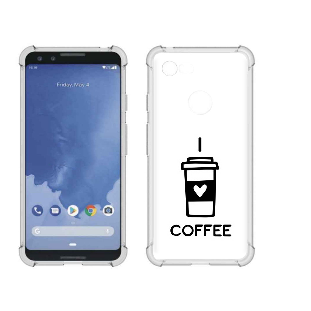 

Чехол MyPads Tocco для Google Pixel 3 Я люблю кофе, Прозрачный, Tocco