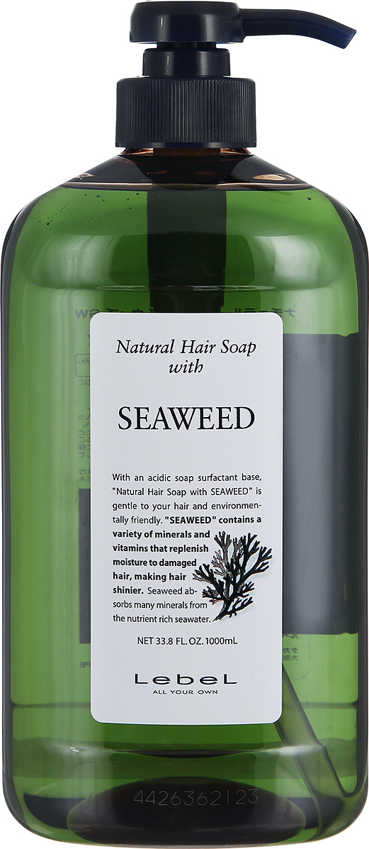 Шампунь с морскими водорослями Lebel Natural Hair Soap Seaweed, 1000 мл универсальный полимерный воск для депиляции natural multizone 8304 1000 г