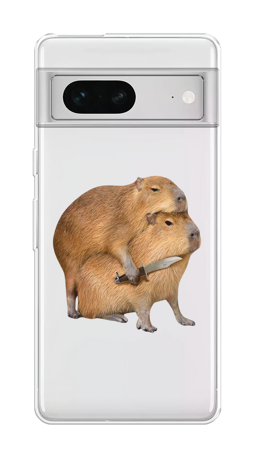 

Чехол на Google Pixel 7 "Капибара с ножом", Бежевый, 271250-1