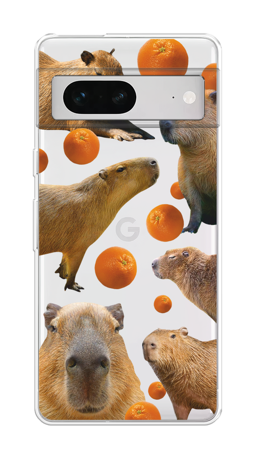

Чехол на Google Pixel 7 "Капибара и апельсины", Бежевый;оранжевый, 271250-1