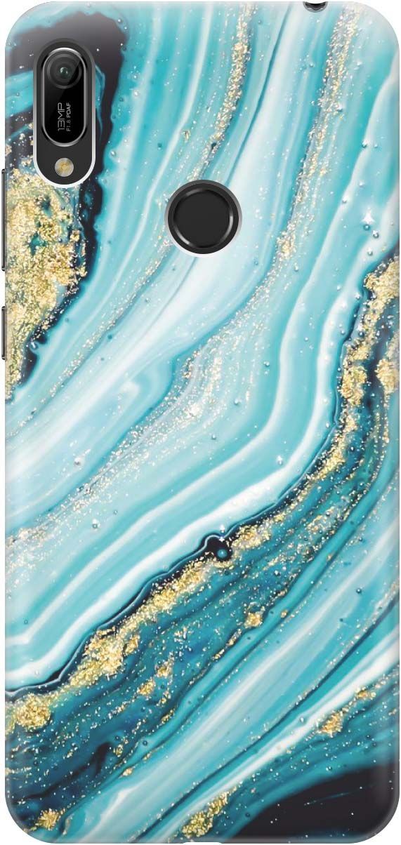 

Чехол на Honor 8A/8A Pro/Huawei Y6 (2019)/Y6 Prime (2019) "Зеленый мрамор", Белый;зеленый, 180