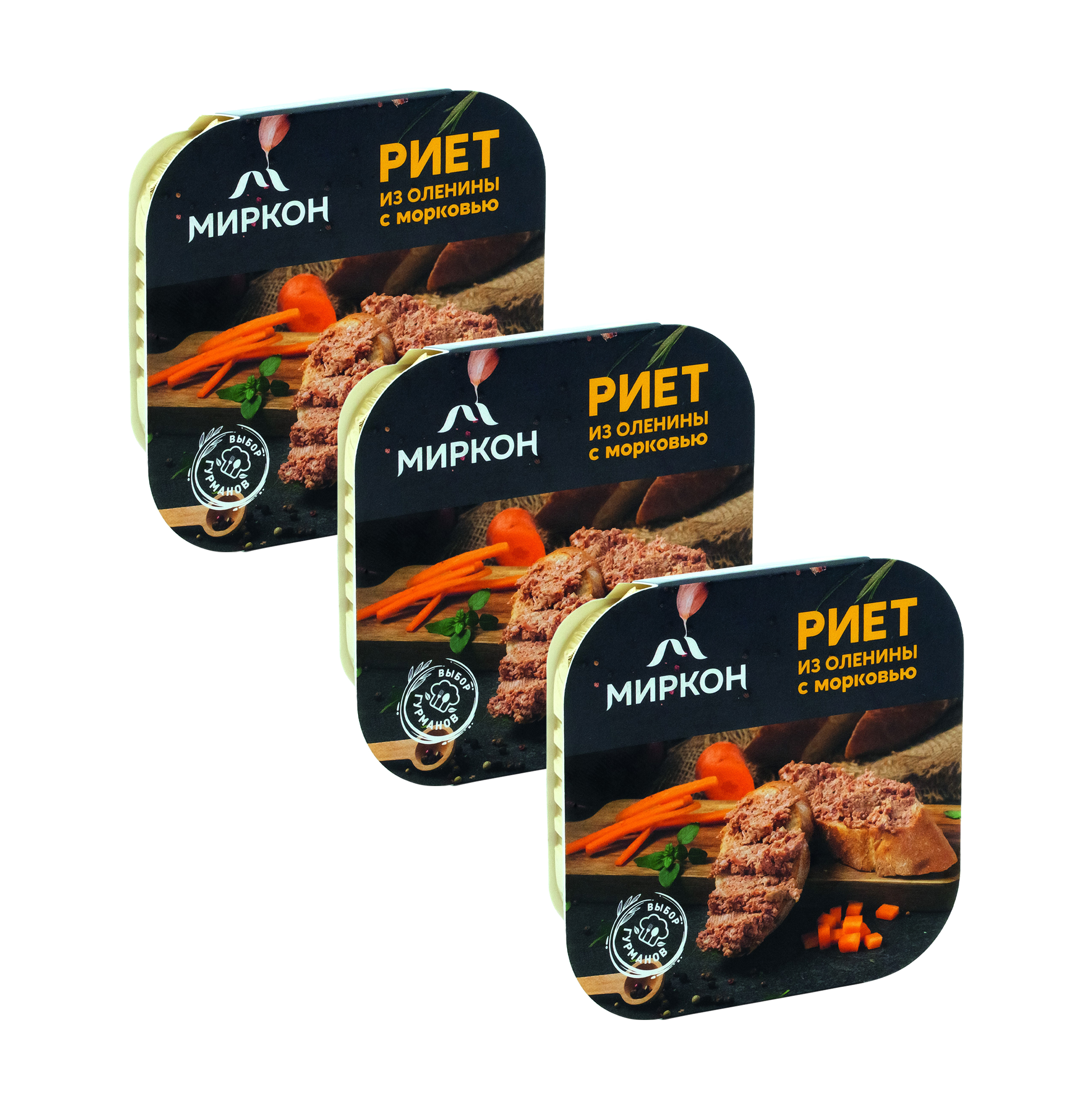 

Риет МИРКОН из оленины с морковью, 3 шт по 100 г, Паштет