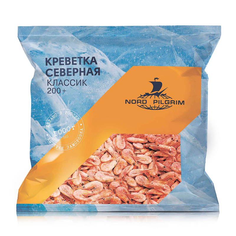 

Креветки Nord Pilgrim, замороженные, без заправки, 1000 гр