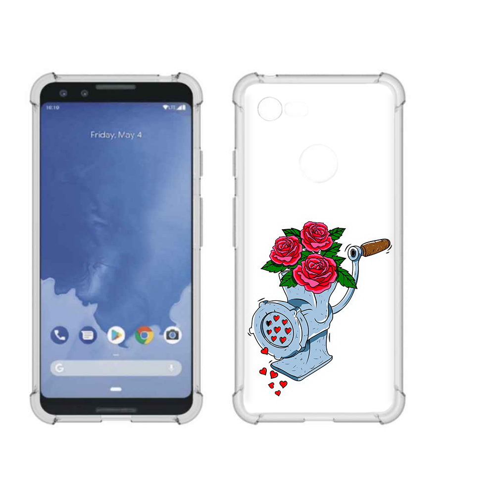 

Чехол MyPads Tocco для Google Pixel 3 Цветочные сердца, Прозрачный, Tocco