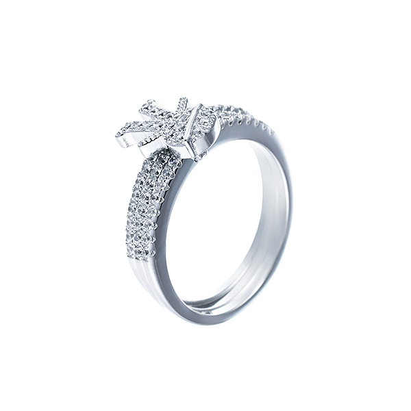 Кольцо из серебра р. 16,5 JV SR-01134_001_WG, фианит