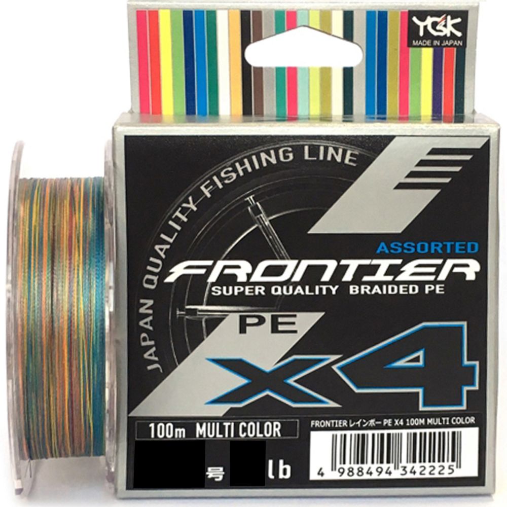 

Шнур YGK FRONTIER ASSORTED X4 100m мультиколор #2.0 0.235mm 20lb 9.0kg, FRONTIER ASSORTED X4