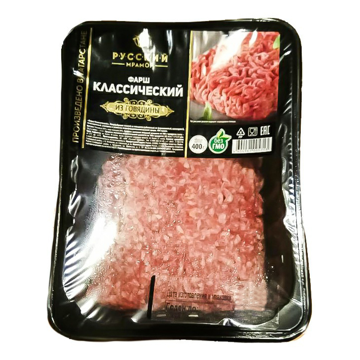 

Фарш говяжий Русский Мрамор Особый, охлажденный, 400 г
