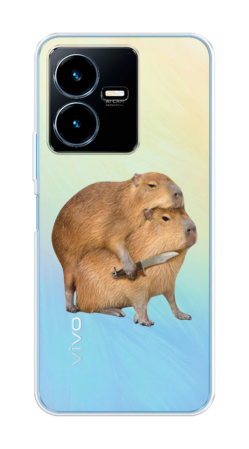 

Чехол на Vivo Y22 "Капибара с ножом", Бежевый, 267550-1