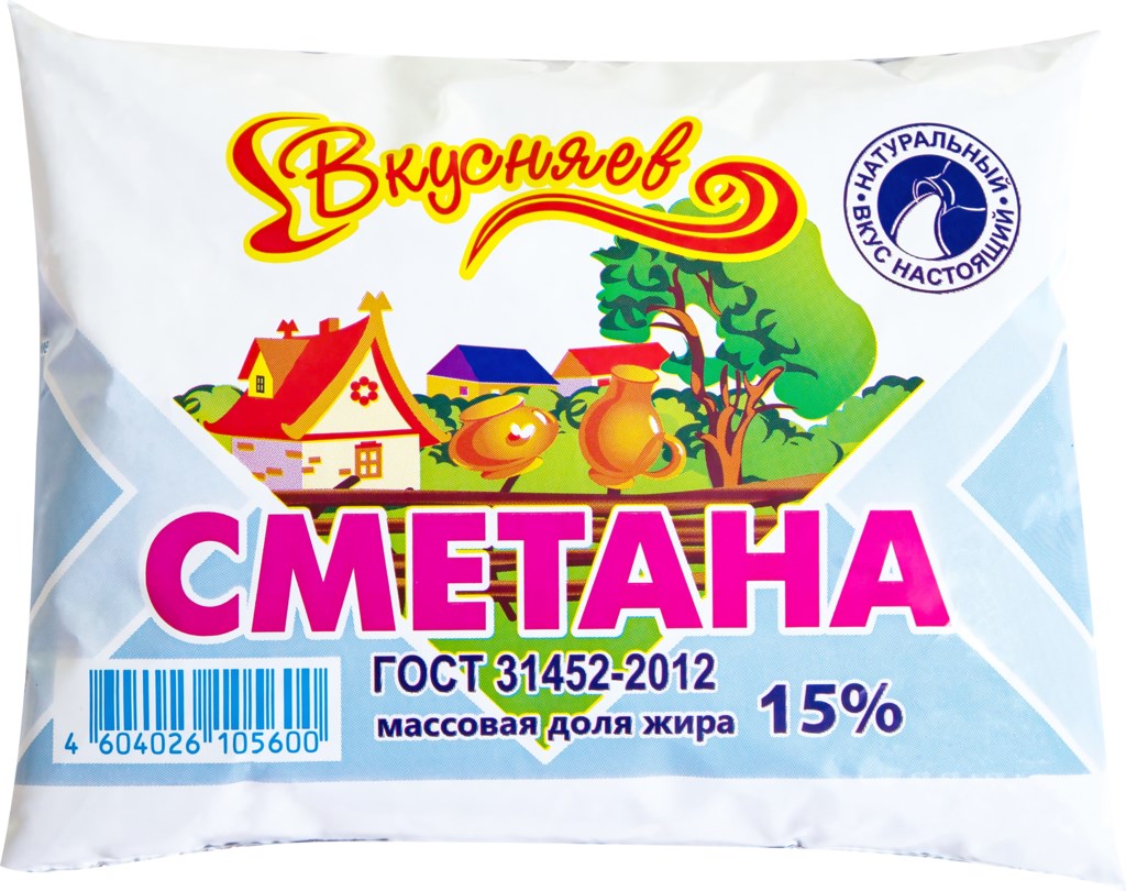 

Сметана Вкусняев 15%, 300 г