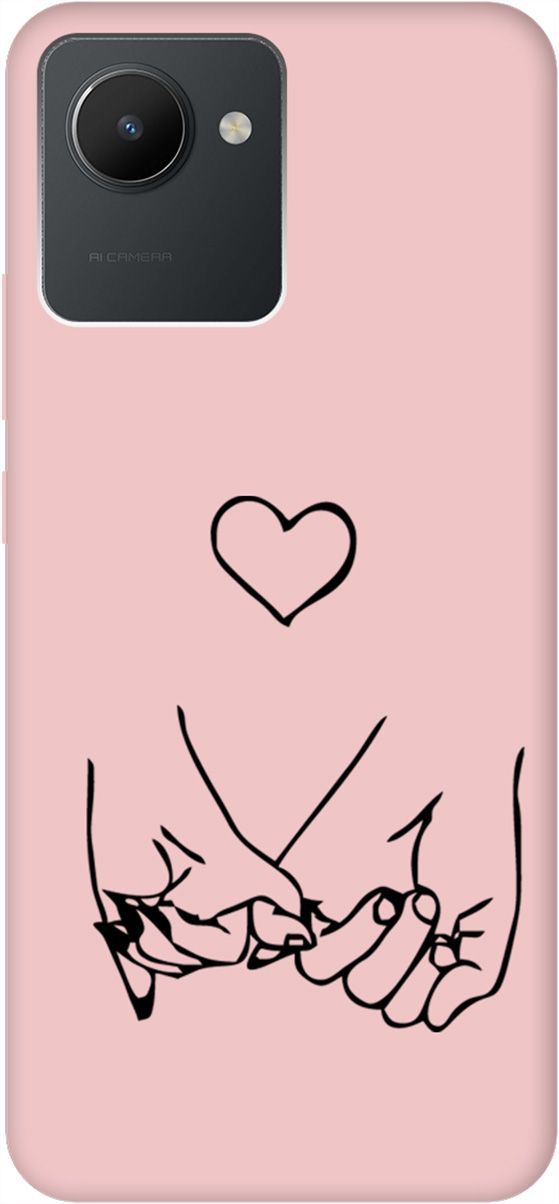 

Чехол на Realme C30 "Lovers Hands" розовый, Розовый;черный, 1569000