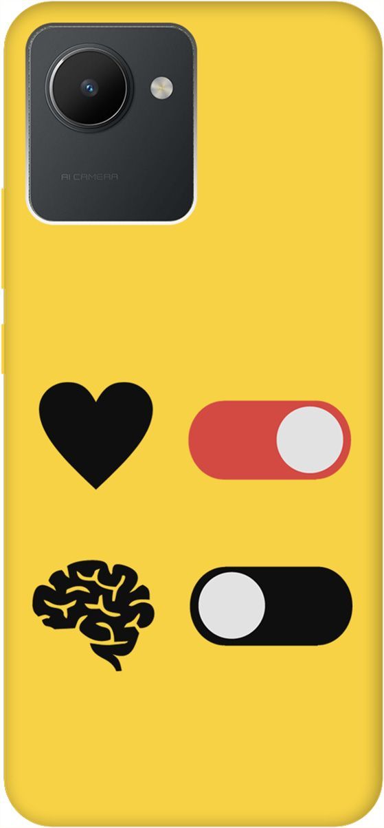 

Чехол на realme C30 Silky Touch Premium с принтом "Brain Off" желтый, Желтый;черный, 1569000