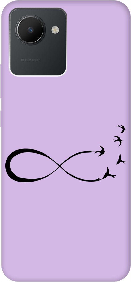 

Чехол на realme C30 Silky Touch Premium с принтом "Infinity" сиреневый, Фиолетовый;черный, 1569000
