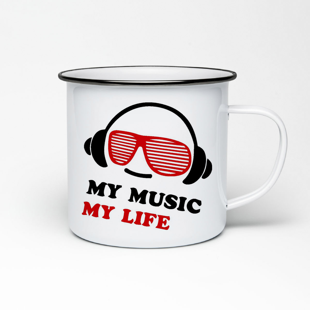 

Кружка металлическая CoolPodarok My music My life Моя музыка моя жизнь