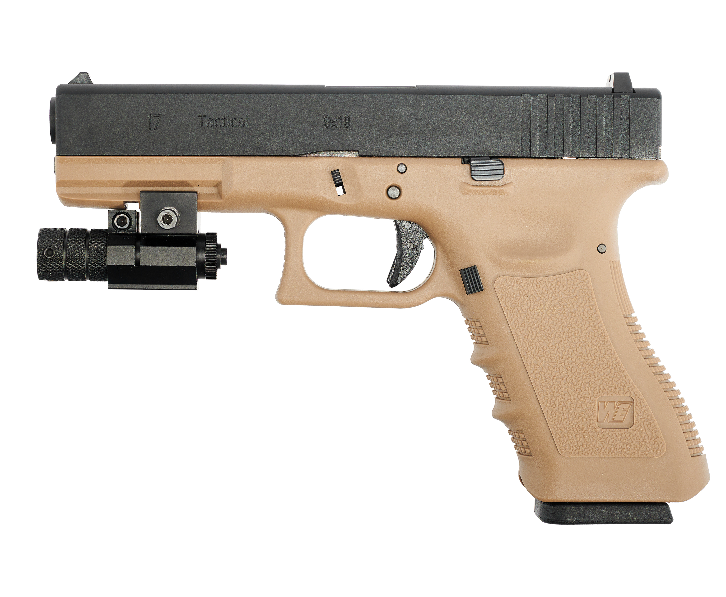 

Страйкбольный пистолет WE Glock 17 Gen 3 6 мм, GBB, Gas, Tan, Коричневый;черный, Glock 17 Gen 3