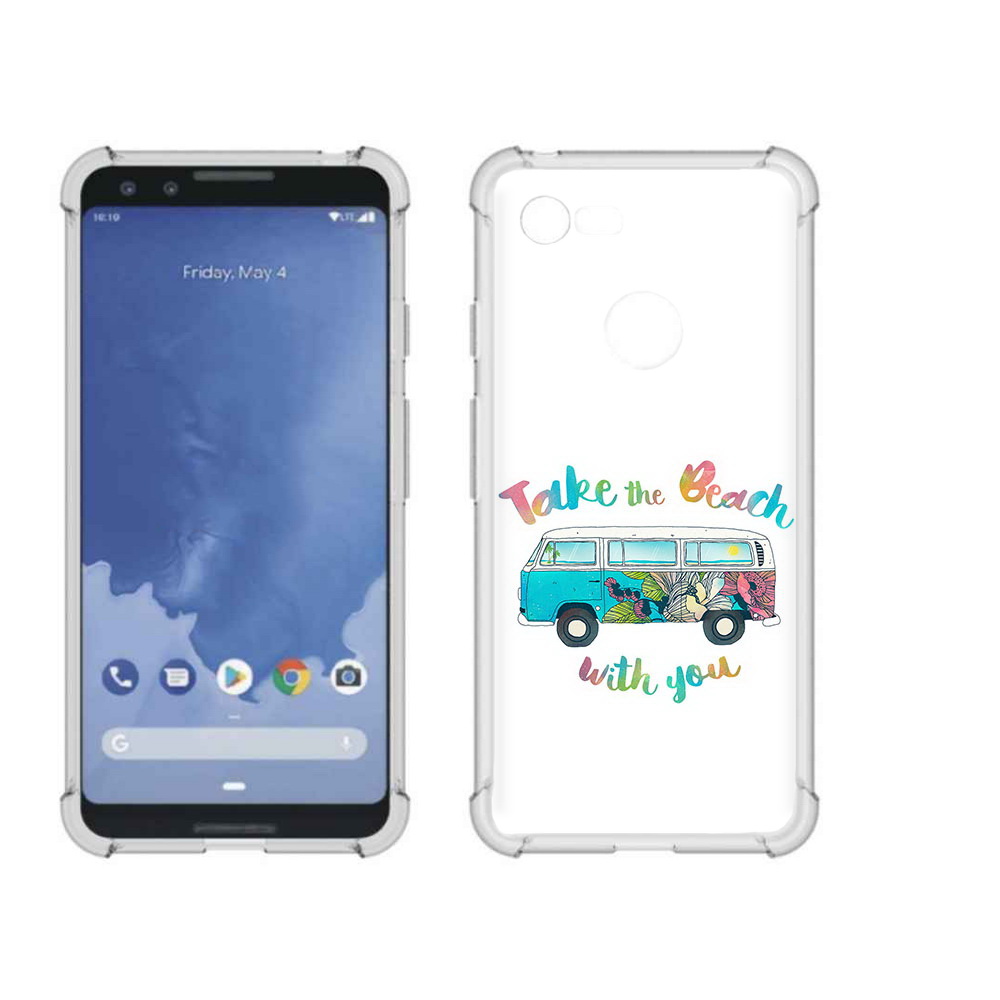 

Чехол MyPads Tocco для Google Pixel 3 Хиппи автобус, Прозрачный, Tocco