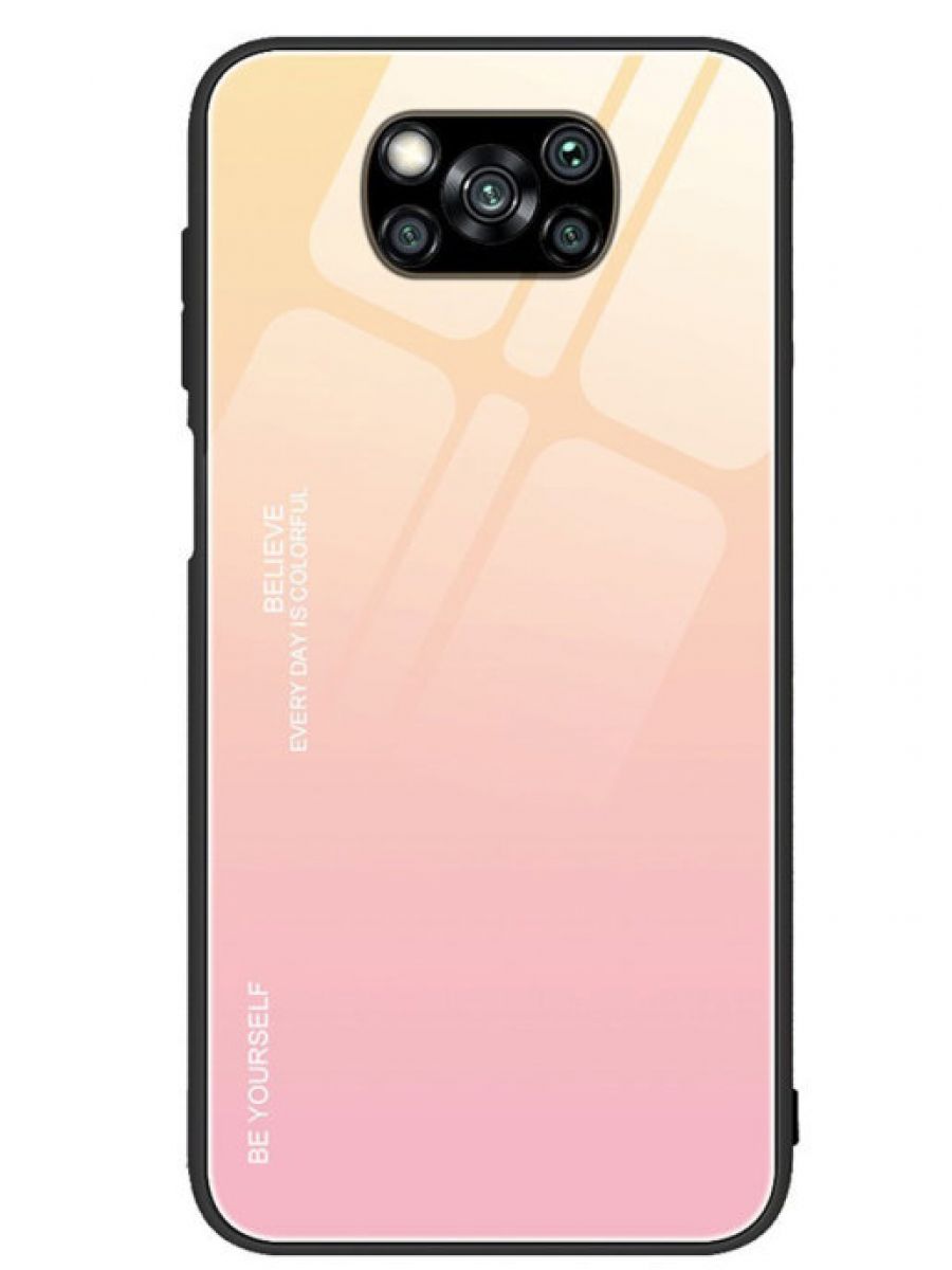 

Стеклянный чехол Gradation на Poco X3 NFC желтый