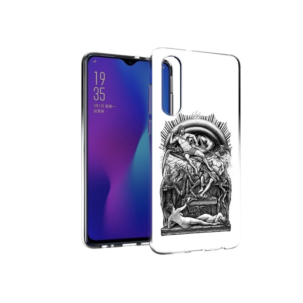 

Чехол MyPads Tocco для Huawei P30 оракул черно белый, Прозрачный, Tocco