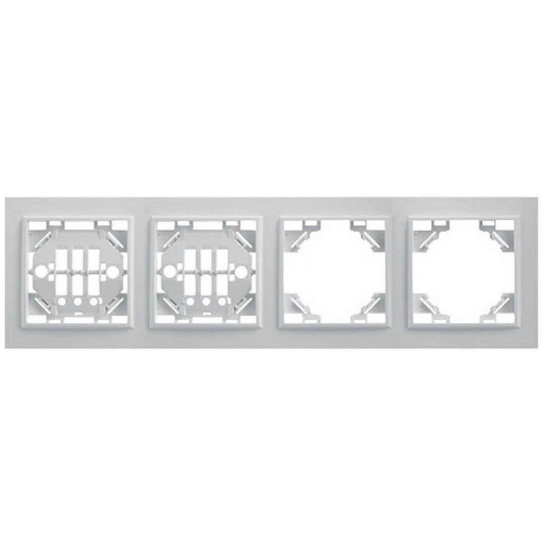 Рамка четырехместная горизонтальная STEKKER 39057 PFR00-9004-01 белый серия Эрна четырехместная горизонтальная рамка stekker