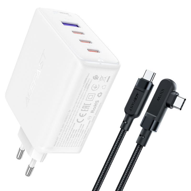 Сетевое зарядное устройство Acefast A37 PD100W GaN 1xUSB, 3xUSB Type-C 5 А белый