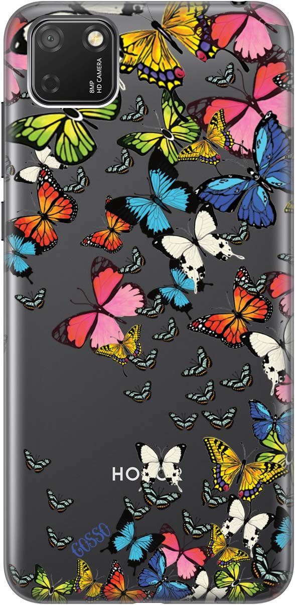 

Чехол на Honor 9S/Huawei Y5P "Magic Butterflies" прозрачный, Прозрачный;желтый, 130