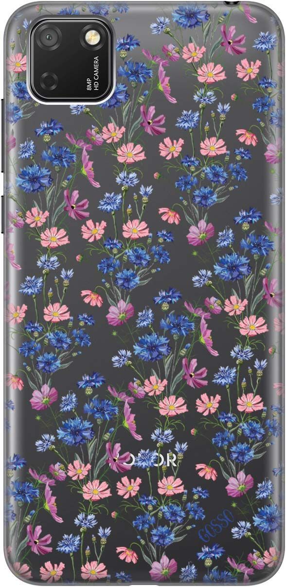 

Чехол на Honor 9S/Huawei Y5P "Lovely Cornflowers" прозрачный, Прозрачный;голубой, 130