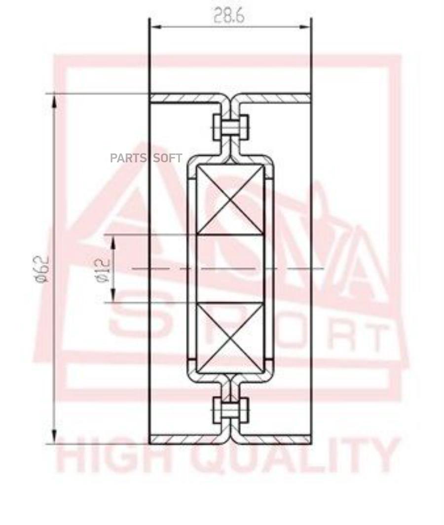 ASVA TYBP021 Ролик натяжной навесного оборудования 1шт 1200₽