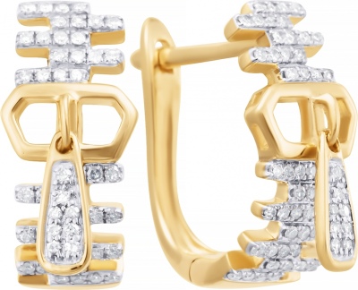 Серьги из желтого золота Джей Ви E51336A0S14Y000_SR_YG, бриллиант