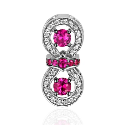 Бегунок из белого золота Эстет 01П677818-3, бриллиант