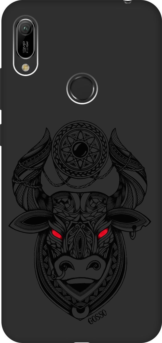 

Чехол на Honor 8A/8A Pro/Huawei Y6 (2019)/Y6 Prime (2019) "Grand Bull" черный, Черный;красный, 0