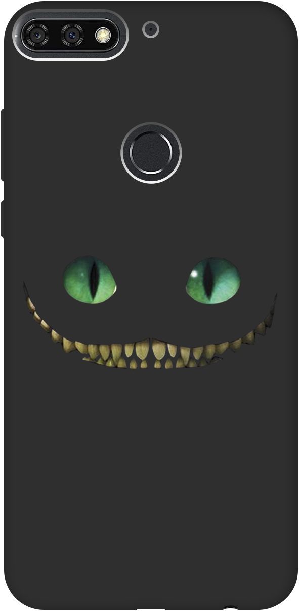 

Чехол на Honor 7C/7A Pro/Huawei Y6 Prime (2018) "Cheshire Cat" черный, Черный;зеленый, 0