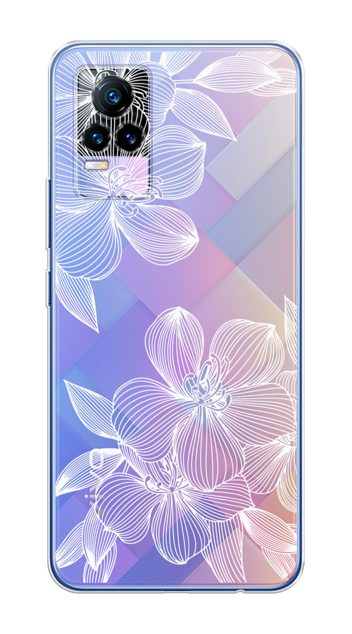 

Чехол на Vivo V21e 4G "Крокус", Белый;прозрачный, 264550-1