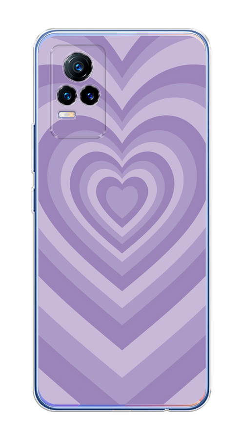 

Чехол на Vivo V21e 4G "Violet heart latte", Фиолетовый, 264550-1