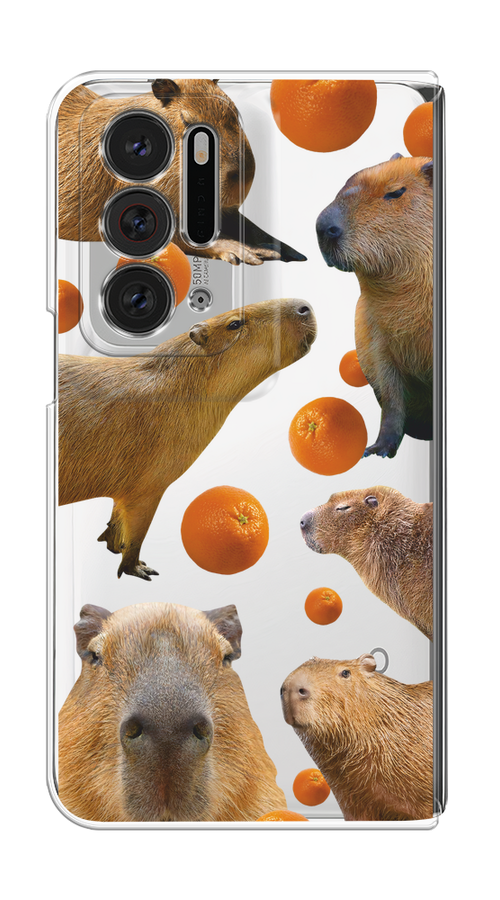 

Чехол на Oppo Find N "Капибара и апельсины", Бежевый;оранжевый, 259650-1