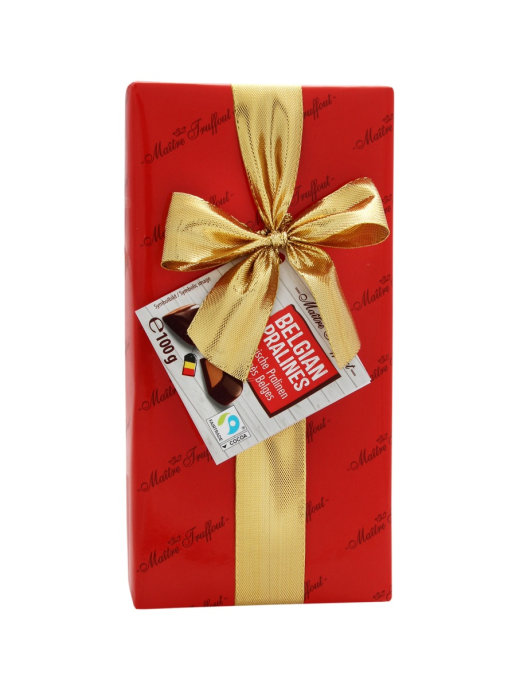 

Конфеты Maitre Truffout Belgian pralines, шоколадные, ассорти, в форме сердца, 100 г