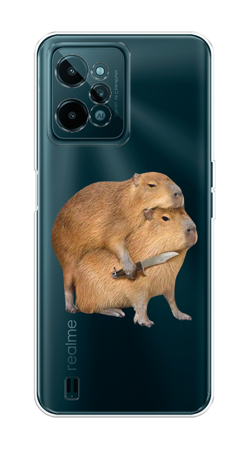 

Чехол на Realme C31 "Капибара с ножом", Бежевый, 259350-1