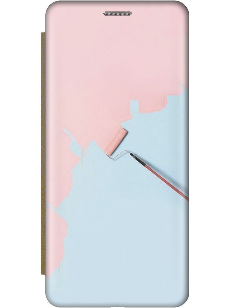 

Чехол на Realme C30 "Голубая стена, розовая краска" золотистый, Голубой;розовый, 1568500