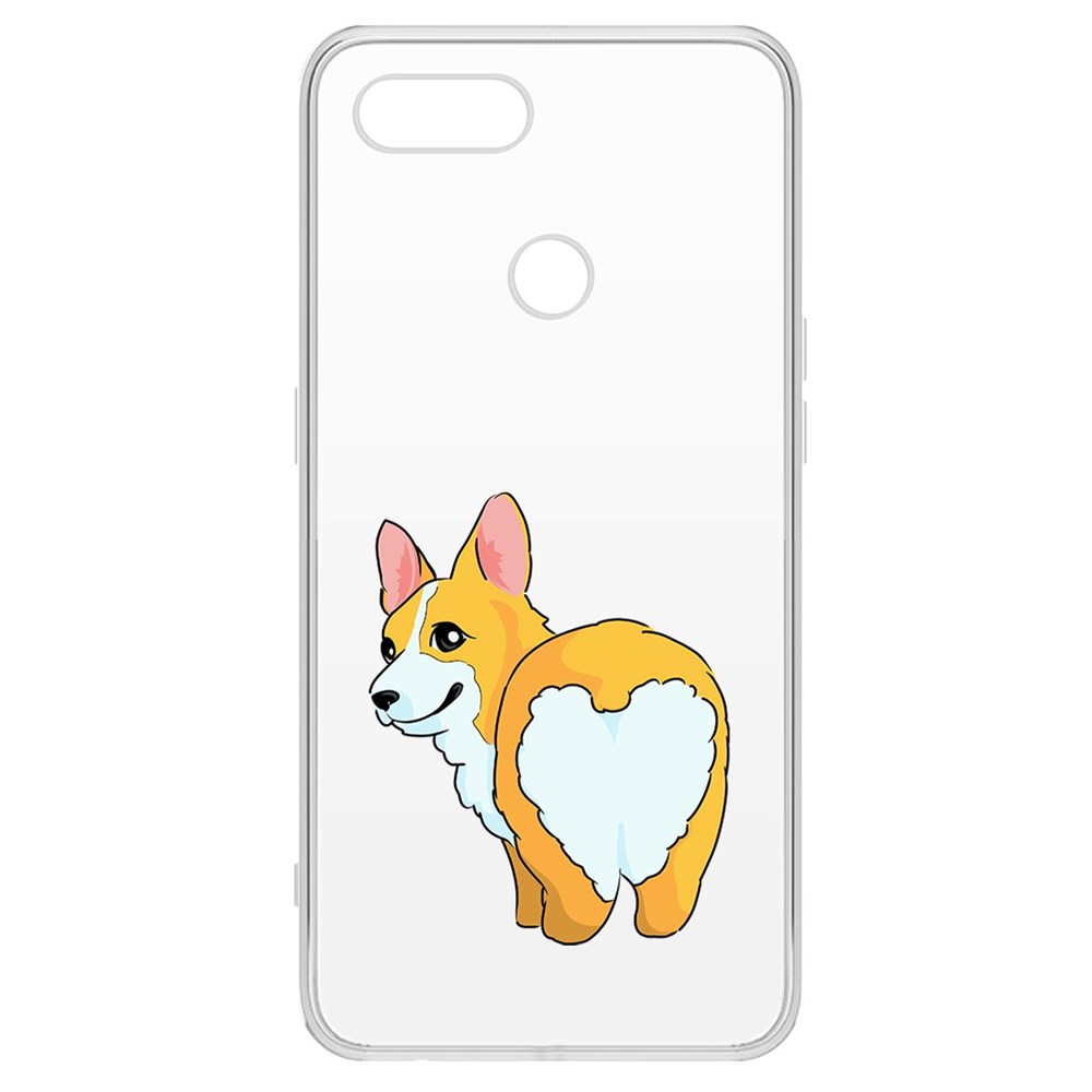 

Чехол-накладка Рисованный корги вид 2 для OPPO A12/A11k/A7/A5s, Прозрачный