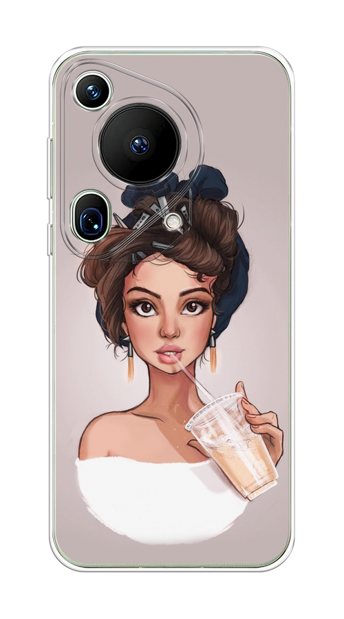 

Чехол на Huawei Pura 70 Ultra "Девушка с фраппе", Серый, 6124550-1