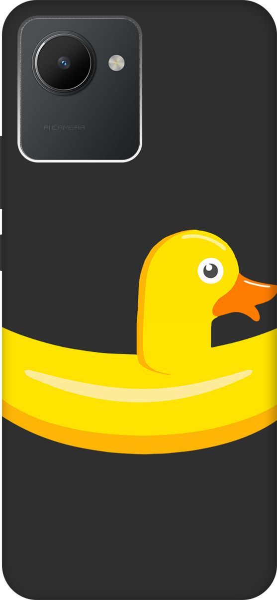 

Матовый Soft Touch Чехол на realme C30 с 3D принтом "Duck Swim Ring" черный, Черный;белый, 1567200