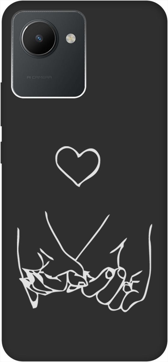 

Матовый Soft Touch Чехол на realme C30 с 3D принтом "Lovers Hands W" черный, Черный;белый, 1567200
