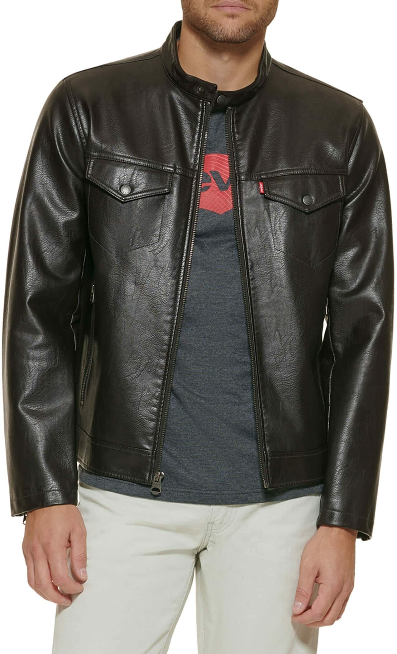 Кожаная куртка мужская Levi's LM2RU142-BLK черная M